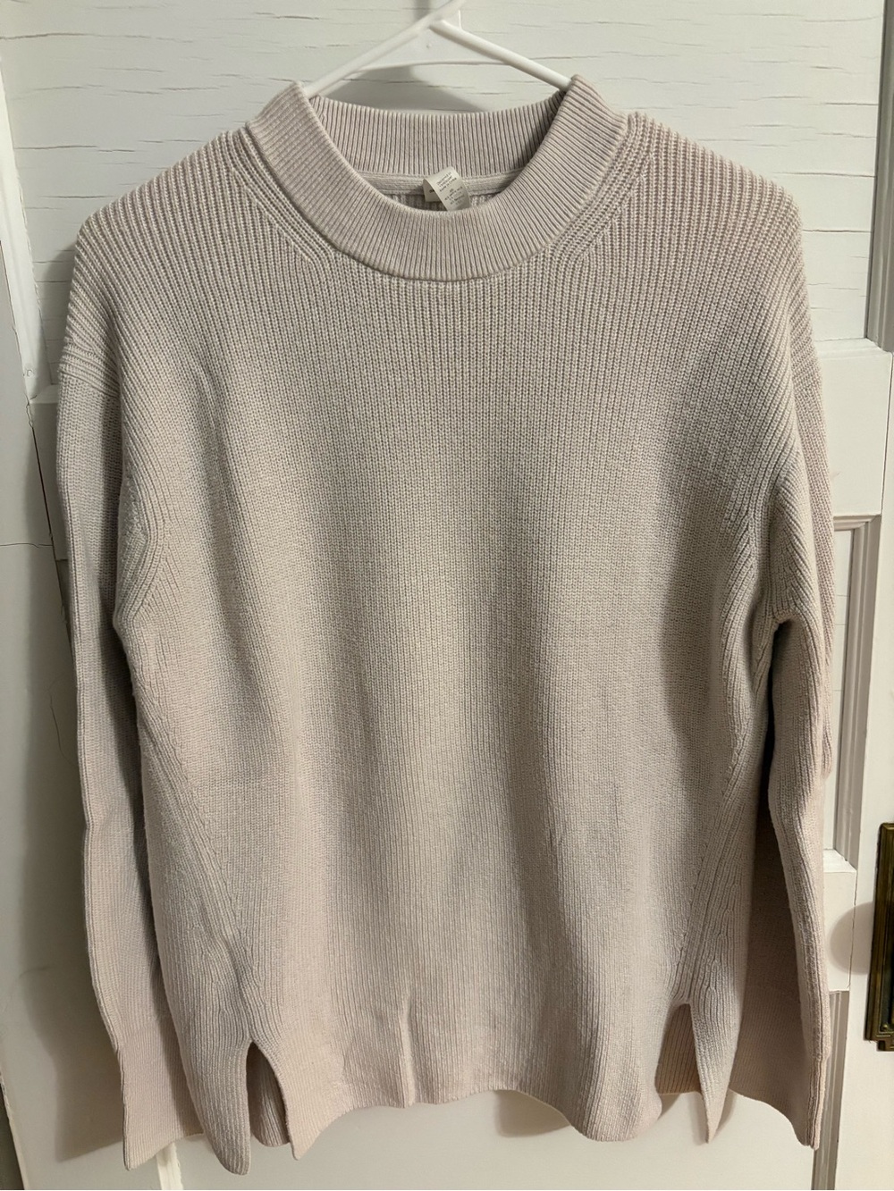 Lululemon Women’s Cream Ribbed Mock Neck Sweater